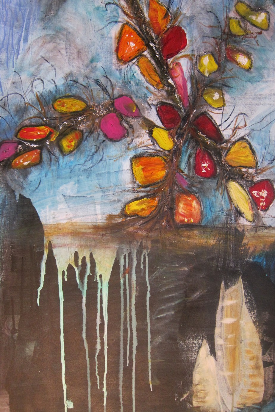 Mixed media acrylic and gel